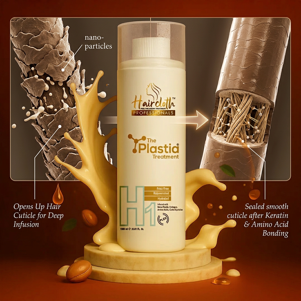 Haircloth Professionals The Plastia Treatment Anti Aging Keratin Repair Hair Treatment Smooth Hydrate Rejuvenate with Natural Ingredients