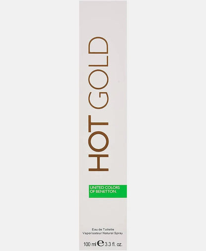 United Colors Of Benetton Hot Gold Eau De Toilette for Women 100ml – Warm, Elegant & Long-Lasting Floral Fragrance