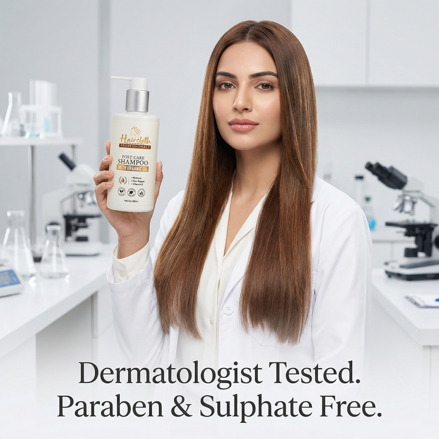Haircloth Professionals Post Care Shampoo 300ML Repair Moisturizing Strengthening Shampoo for Dry Damaged Frizzy Hair Volume Boost and Hair Straightening Support