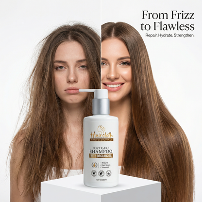 Haircloth Professionals Post Care Shampoo 300ML Repair Moisturizing Strengthening Shampoo for Dry Damaged Frizzy Hair Volume Boost and Hair Straightening Support