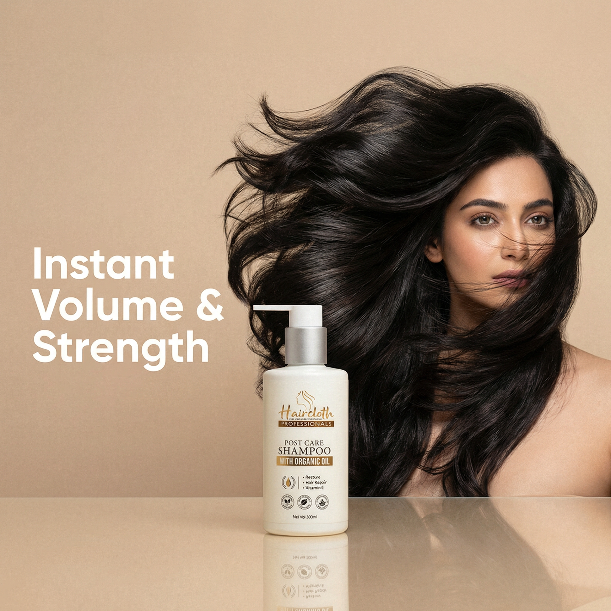 Haircloth Professionals Post Care Shampoo 300ML Repair Moisturizing Strengthening Shampoo for Dry Damaged Frizzy Hair Volume Boost and Hair Straightening Support