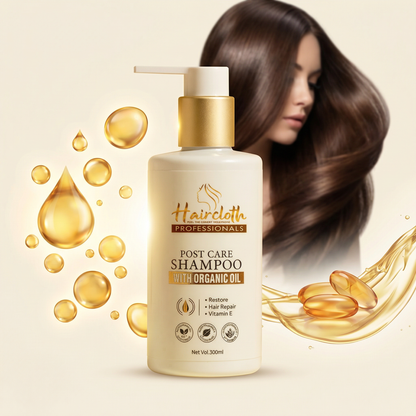 Haircloth Professionals Post Care Shampoo 300ML Repair Moisturizing Strengthening Shampoo for Dry Damaged Frizzy Hair Volume Boost and Hair Straightening Support