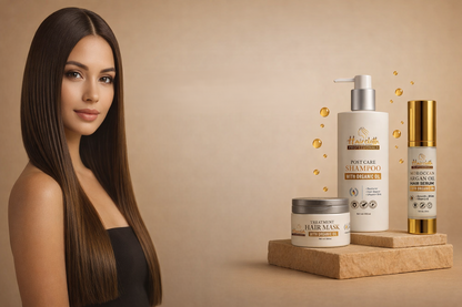 Haircloth Professional Retail Kit Combo Post Care Shampoo 300ML Treatment Mask 300ML Argan Oil Serum 50ML Keratin Biotin Hair Strengthening Anti Frizz Repair Set
