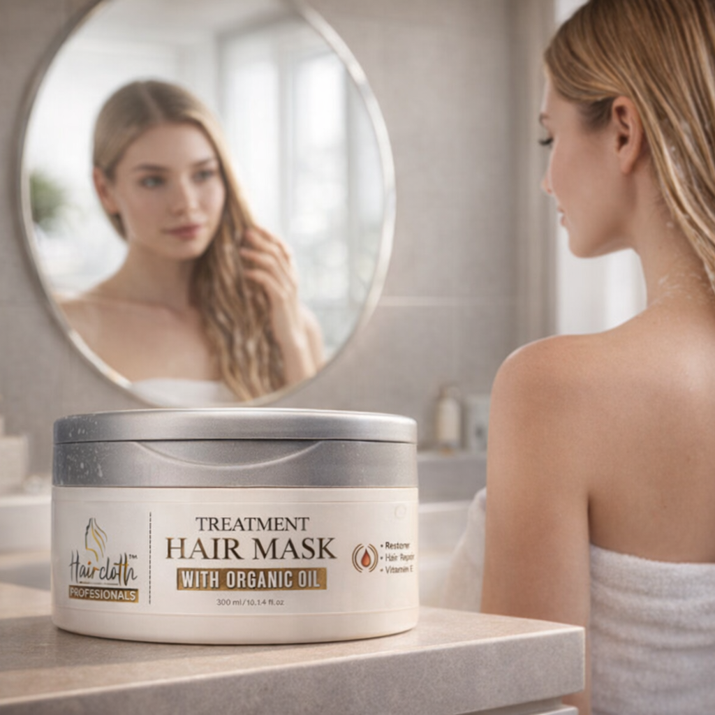 Haircloth Professional Treatment Hair Mask 300ML Deep Repair Strengthening Moisturizing Post Care for Dry Damaged Frizzy Curly and Chemically Treated Hair