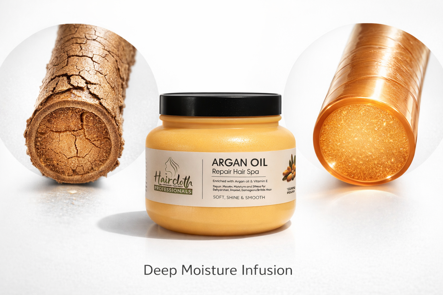 Haircloth Professionals Argan Oil Repair Hair Spa 1000ML Deep Conditioning Moisturizing Strengthening Treatment for Dry Damaged Frizzy and Chemically Treated Hair