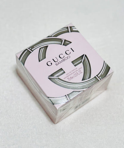 Gucci Bamboo perfume box on a light gray background Gucci Bamboo Eau de Parfum 75 ml (2.5 fl.oz)