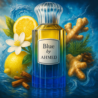 Ahmed Al Maghribi Blue by Ahmed Eau de Parfum 100ml – Fresh Aquatic Woody Unisex Fragrance