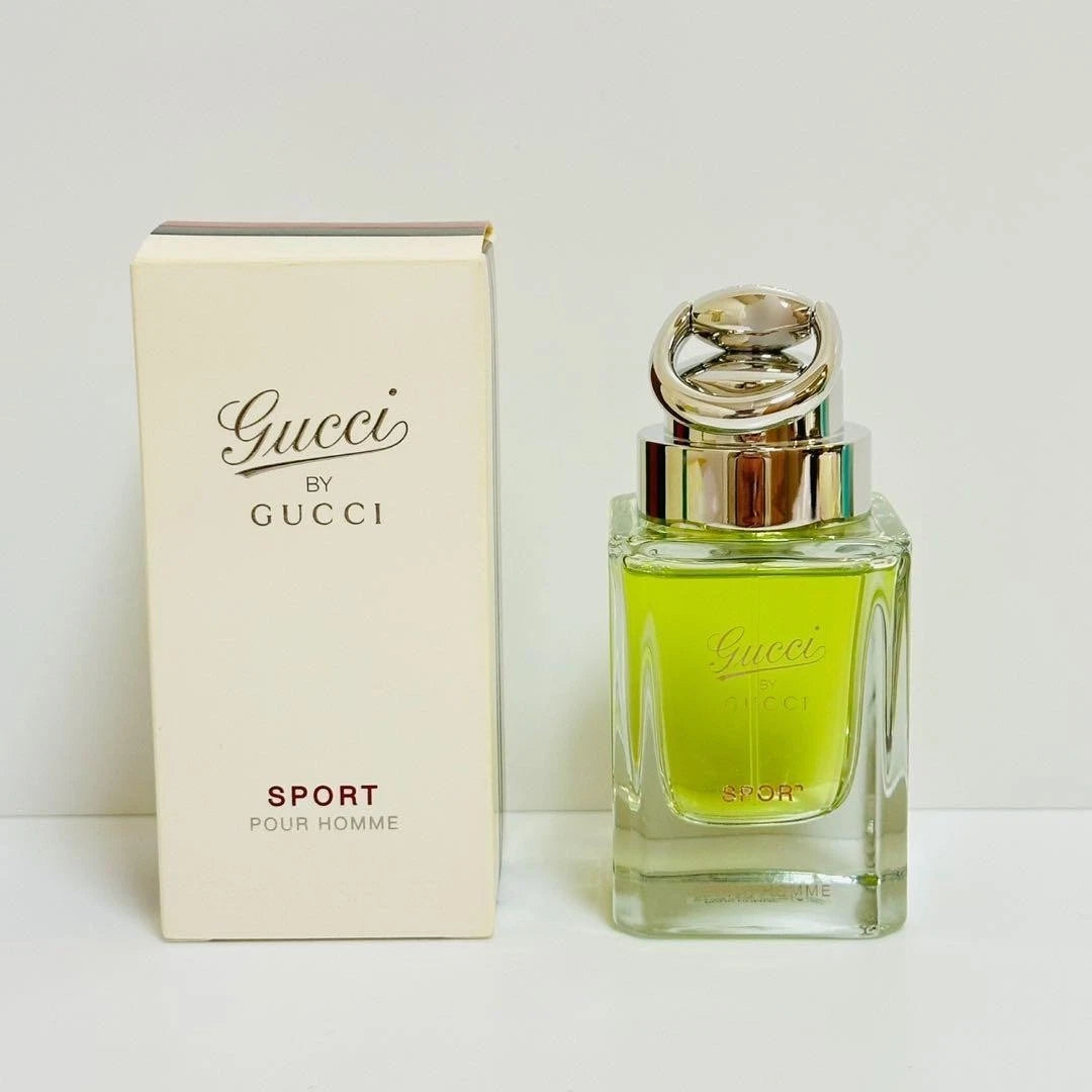 Gucci Sport pour Homme perfume bottle and packaging on a white background Gucci by Gucci Sport Pour Homme Eau de Toilette 90 ml (3 fl.oz)