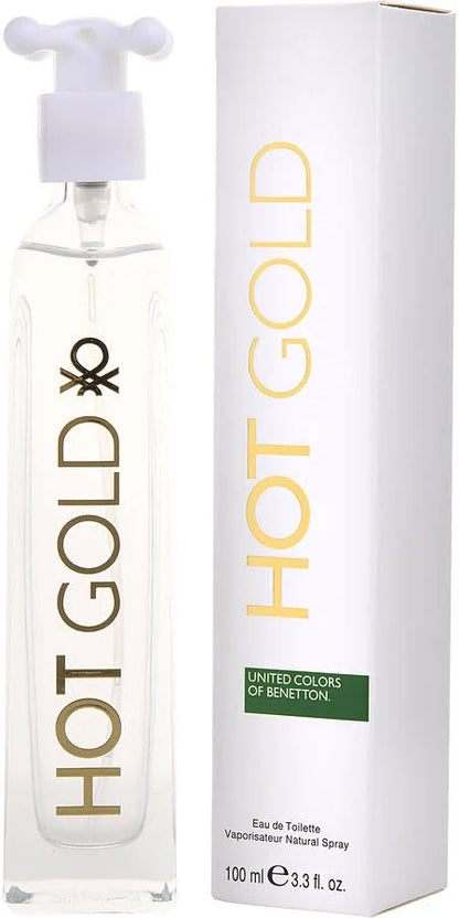 United Colors Of Benetton Hot Gold Eau De Toilette for Women 100ml – Warm, Elegant & Long-Lasting Floral Fragrance