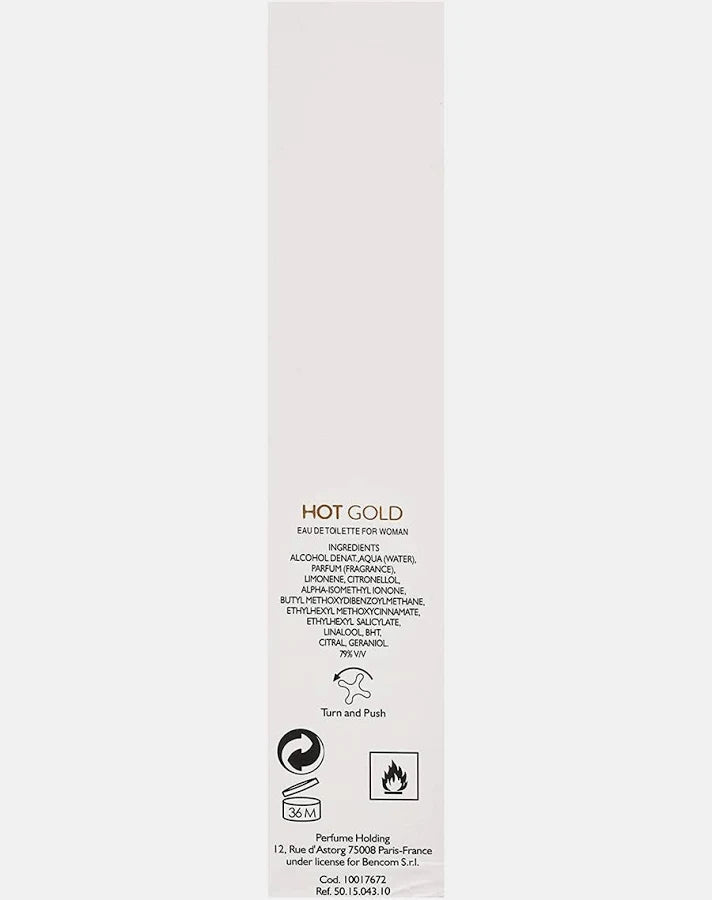 United Colors Of Benetton Hot Gold Eau De Toilette for Women 100ml – Warm, Elegant & Long-Lasting Floral Fragrance